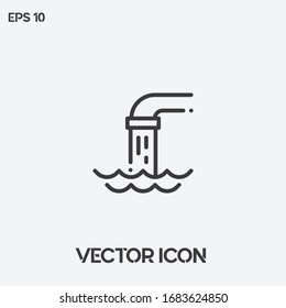 "Water waste" vector icon illustration. Ui/Ux. Premium quality.