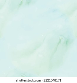 Water Watercolor Ocean. Sea Seamless Background. Light Watercolor Background. Sea Pastel Vector Template. Green Seamless Abstract Canvas. Blue Ink Ocean. Green Ocean Background. Water Elegant Texture.