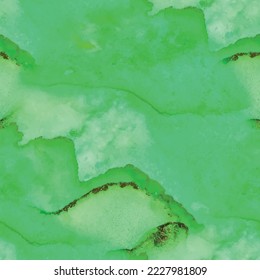 Water Watercolor Ocean. Soft Seamless Background. Sea Modern Vector Template. Blue Elegant Texture. Sea Gradient Background. Blue Ocean Background. Green Ink Paint. Green Seamless Abstract Ocean.