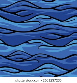 Water Wave Abstract Blue Sea Repeat Background Vector