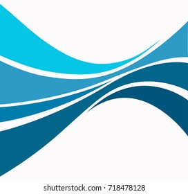 Water Wave abstract design. Marine pattern with stylized blue waves on a light background