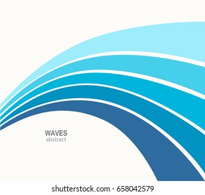 Water Wave abstract design. Stylized blue waves on a light background