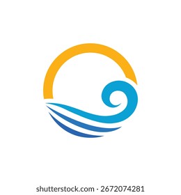 Onda de agua de estilo moderno de logotipo abstracto
