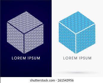 Water, Wave, Abstract Square, Cube Box sign , logo, symbol, icon, graphic, vector .