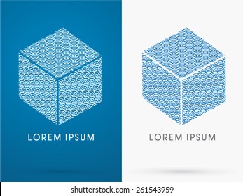 Water, Wave, Abstract Square, Cube Box sign , logo, symbol, icon, graphic, vector .