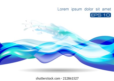 Water wave abstract vector background