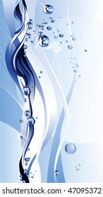 Water Wave. All elements and textures are individual objects. Vector illustration scale to any size.