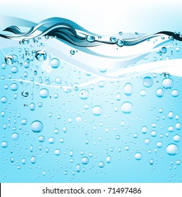 Water Wave. All elements and textures are individual objects. Vector illustration scale to any size.