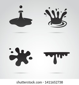 Water, wave, aqua vector icon set isolated on white background. 