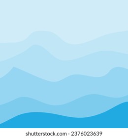 Water Wave Background Design, Abstract Vector Blue Ocean Walpaper Template