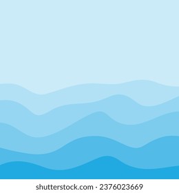 Water Wave Background Design, Abstract Vector Blue Ocean Walpaper Template