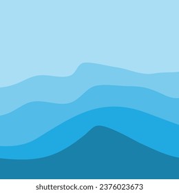 Water Wave Background Design, Abstract Vector Blue Ocean Walpaper Template