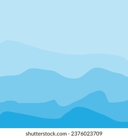 Water Wave Background Design, Abstract Vector Blue Ocean Walpaper Template