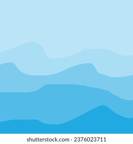 Water Wave Background Design, Abstract Vector Blue Ocean Walpaper Template
