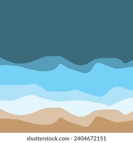 Water Wave Background Design, Abstract Vector Blue Ocean Walpaper Template