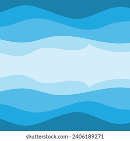 Water Wave Background Design, Abstract Vector Blue Ocean Walpaper Template