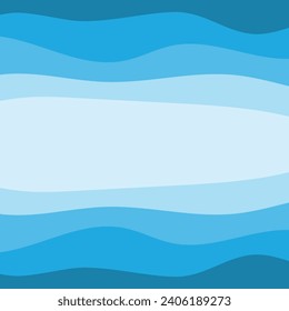 Diseño de fondo de olas de agua, plantilla de papel de Walpaper del océano azul del vector abstracto