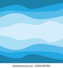 Water Wave Background Design, Abstract Vector Blue Ocean Walpaper Template