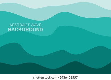 Water Wave Background Design, Abstract Vector Blue Ocean Walpaper Template