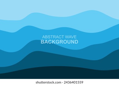 Water Wave Background Design, Abstract Vector Blue Ocean Walpaper Template