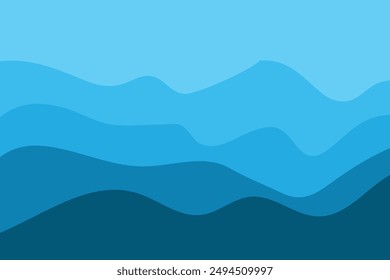 Diseño de fondo de onda de agua, Vector Abstractas Plantilla de papel tapiz de océano azul