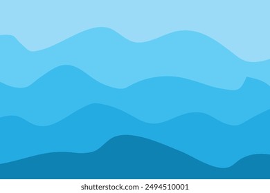 Water Wave Background Design, Abstract Vector Blue Ocean Walpaper Template