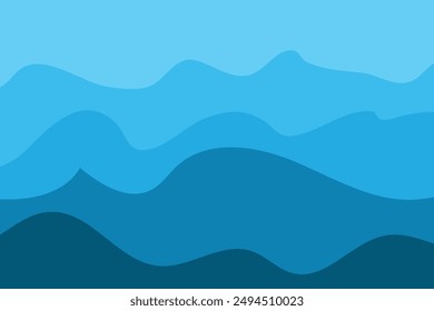 Wasser-Welle-Hintergrund-Design, Abstrakte Vektorgrafik blaue Ocean Tapete Vorlage