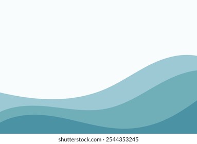 Water Wave Background Design, Abstract Vector Blue Ocean Wallpaper Template