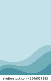 Projeto de fundo da onda da água, modelo de papel de parede azul do oceano do vetor abstrato