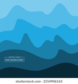 Water Wave Background Design, Abstract Vector Blue Ocean Walpaper Template
