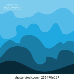 Water Wave Background Design, Abstract Vector Blue Ocean Walpaper Template
