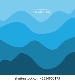 Water Wave Background Design, Abstract Vector Blue Ocean Walpaper Template
