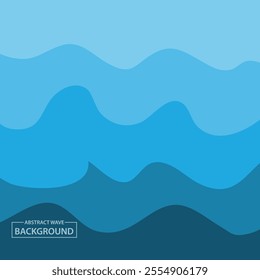 Water Wave Background Design, Abstract Vector Blue Ocean Walpaper Template
