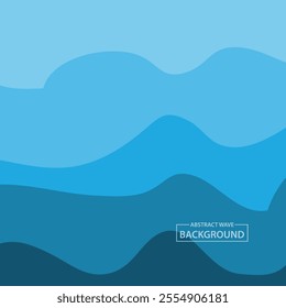 Water Wave Background Design, Abstract Vector Blue Ocean Walpaper Template
