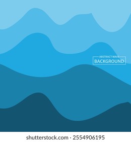 Water Wave Background Design, Abstract Vector Blue Ocean Walpaper Template
