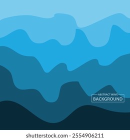 Water Wave Background Design, Abstract Vector Blue Ocean Walpaper Template
