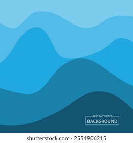 Water Wave Background Design, Abstract Vector Blue Ocean Walpaper Template
