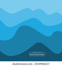 Water Wave Background Design, Abstract Vector Blue Ocean Walpaper Template
