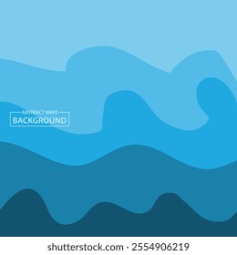 Water Wave Background Design, Abstract Vector Blue Ocean Walpaper Template
