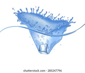 Water wave background. EPS 10 vector illustration with transparency and mesh.