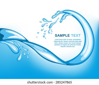 Water wave background. EPS 10 vector illustration with mesh.