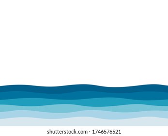 Water wave background vector illustration. Abstract blue and white background with copy space.