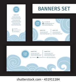Water wave background , Vector illustration of banners set