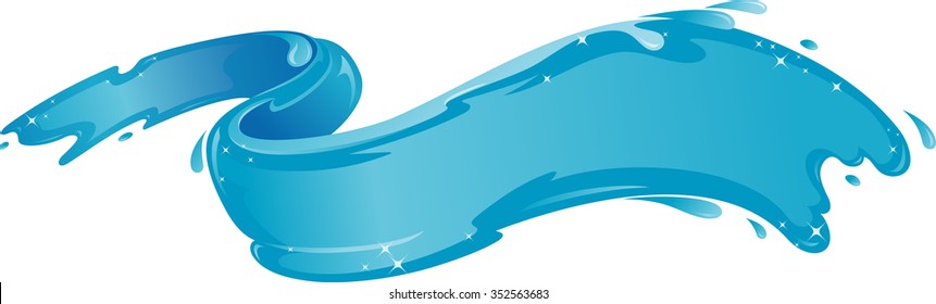 Water Wave Banner-Sparkling and refreshing water splash