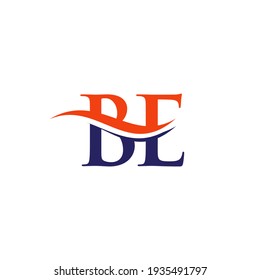 Vector con logotipo Wave BE. Diseño de logotipo de Swoosh Letter BE para empresas y empresas