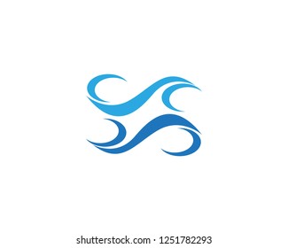 Water wave beach logo template