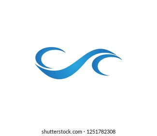 Water wave beach logo template