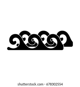 Water wave black icon .