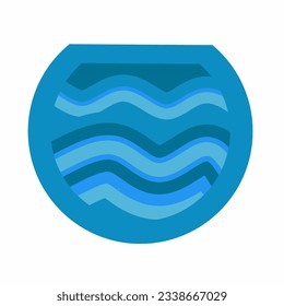 Water Wave Blue gradient Icon Free Vector isolated on white background
