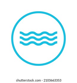 water wave blue icon vector